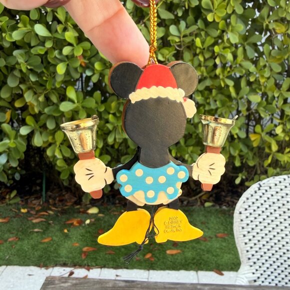 Hallmark Ornament Mickey & Minnie Mouse 2001 & 2002 Bell Ringing Santa Playful - Picture 4 of 8